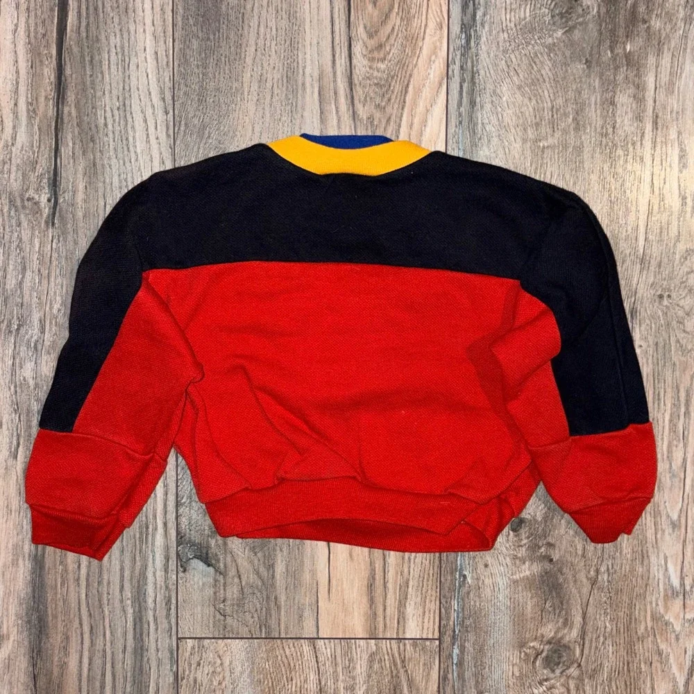 Vintage Carters Toddler Sweatshirt 24M Red Yellow Color Block Football Made USA